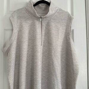 Lane Bryant Light Gray 3/4 Zip Sleeveless Top - 30/32